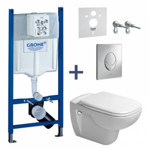 Комплект унитаз Duravit D-Code и инсталляция Grohe